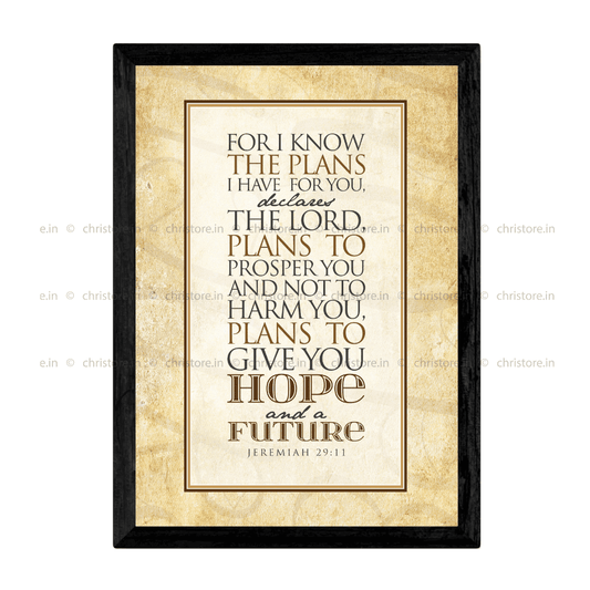 For I Know The Plans I Have For You - Jeremiah 29:11