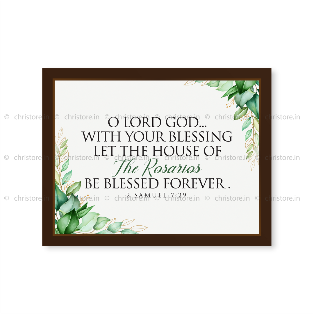 O Lord God With Your Blessing - 2 Samuel 7:29 - Personalized
