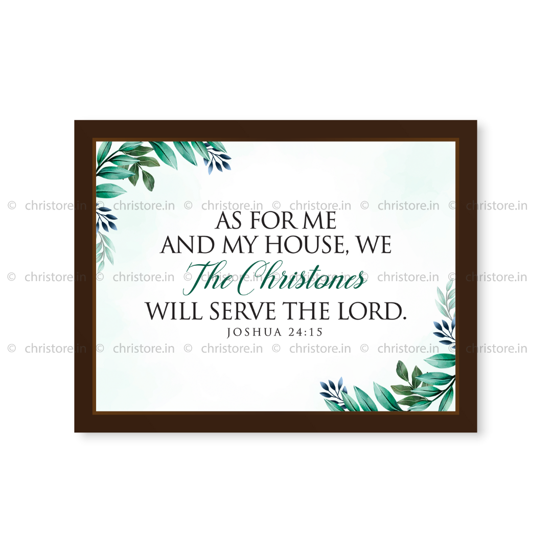 As For Me And My House - Joshua 24:15 - Personalized