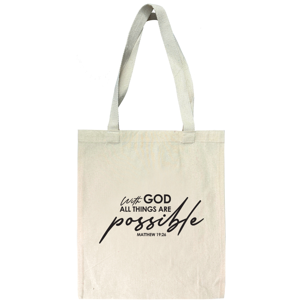 With God - Matthew 19:26 - Tote Bag