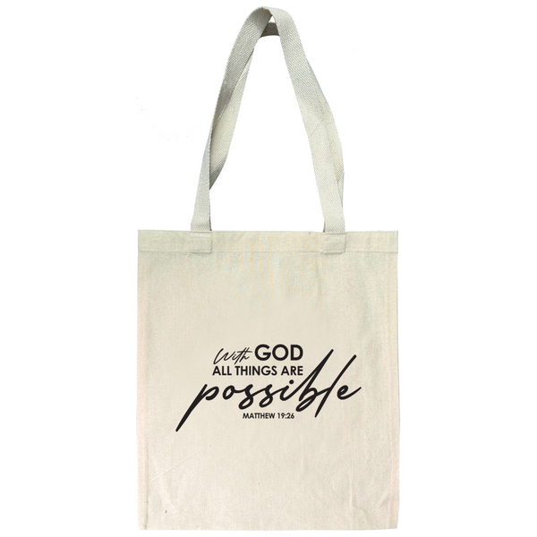 With God - Matthew 19:26 - Tote Bag