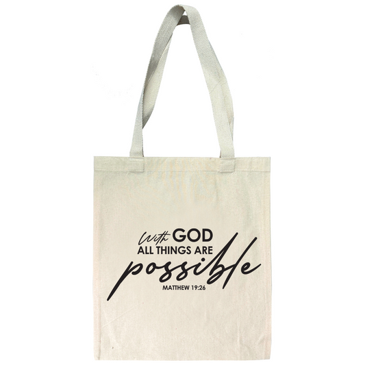 With God - Matthew 19:26 - Tote Bag
