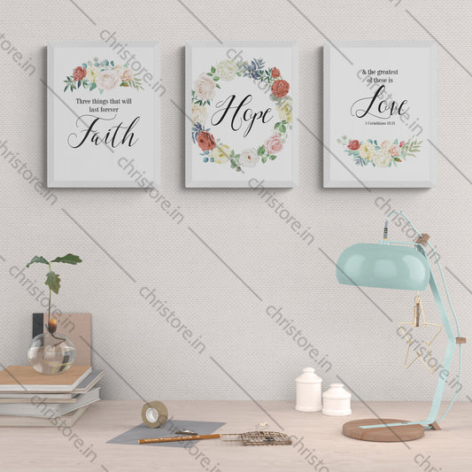 Faith Hope Love Floral Combo Series - 1 Corinthians 13:13