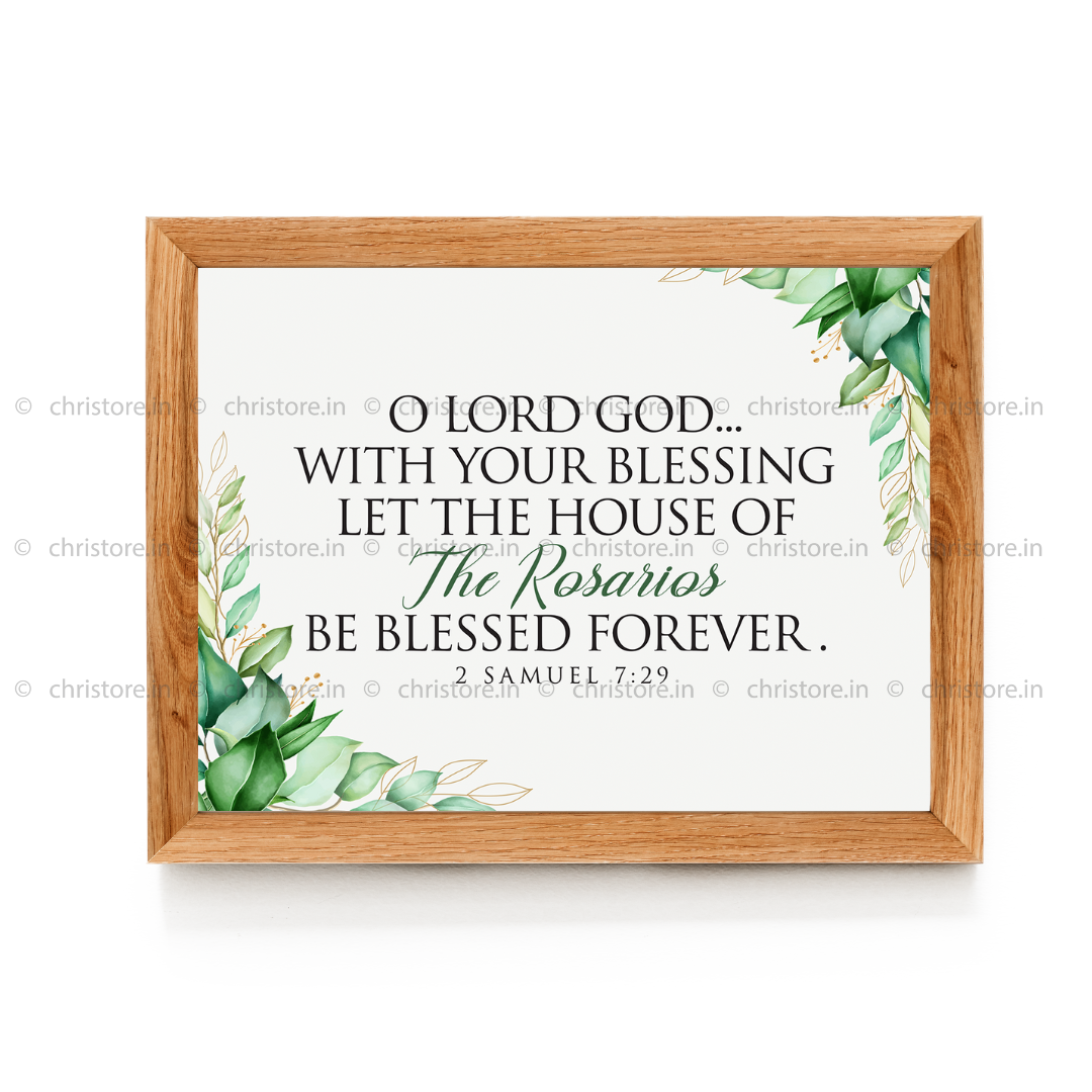 O Lord God With Your Blessing - 2 Samuel 7:29 - Personalized