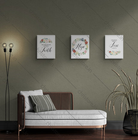 Faith Hope Love Floral Combo Series - 1 Corinthians 13:13