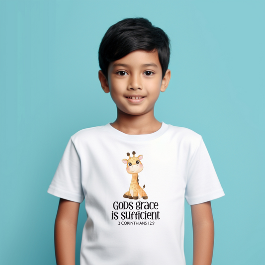 "Gods Grace Is Sufficient for Me" Kids' T-Shirt - 2 Corinthians 12:9